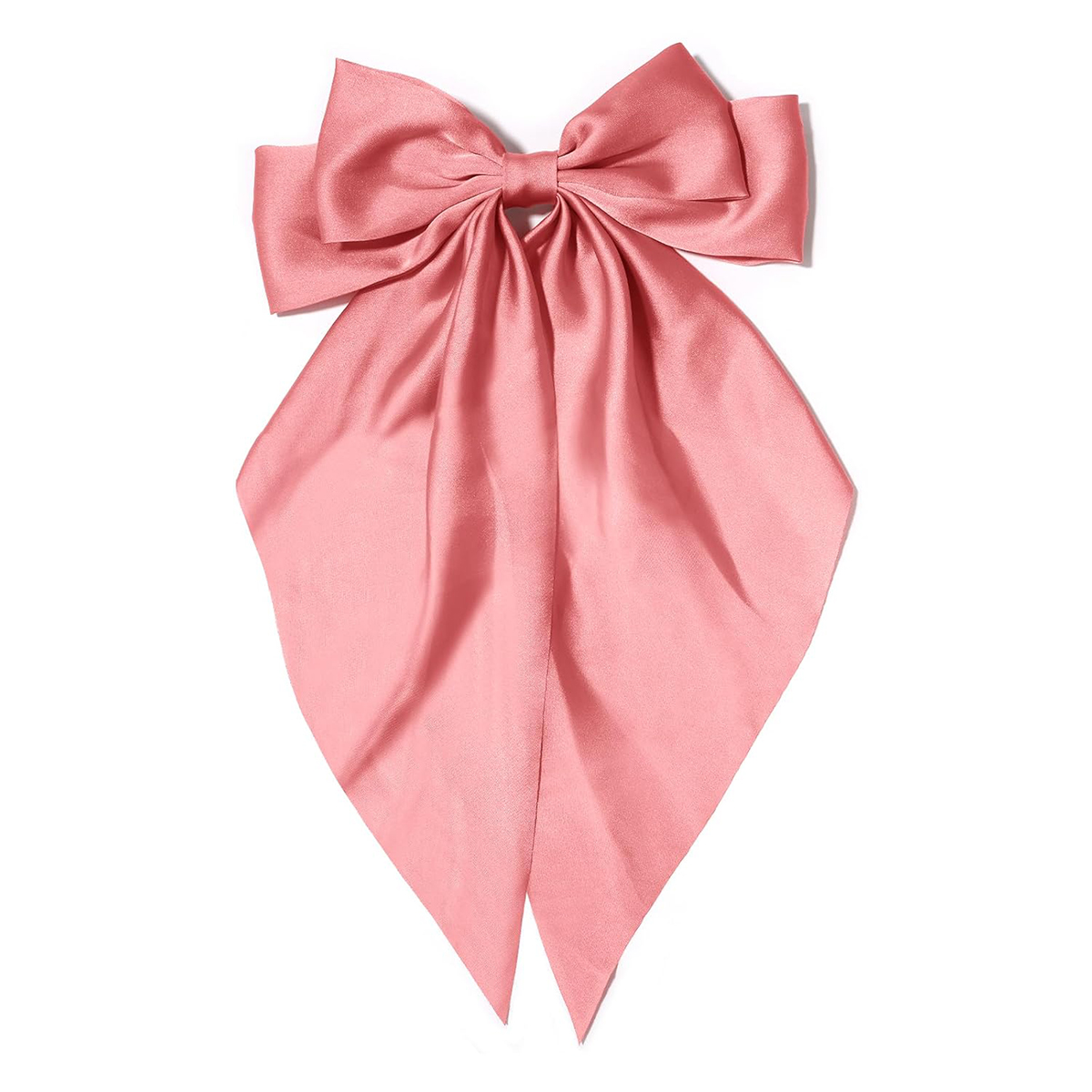 Grampo de cabelo com laço rosa feminino, grande laço de cetim branco, clipe de jacaré de cauda longa, laço de cabelo grande para meninas adequado para aniversário de casamento dan: Vermelho Amaranto