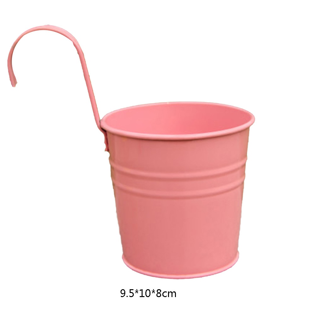 Seau multicolore porte-fleurs en métal Succulent suspendu pot de fleurs panier plante jardinière balcon décors