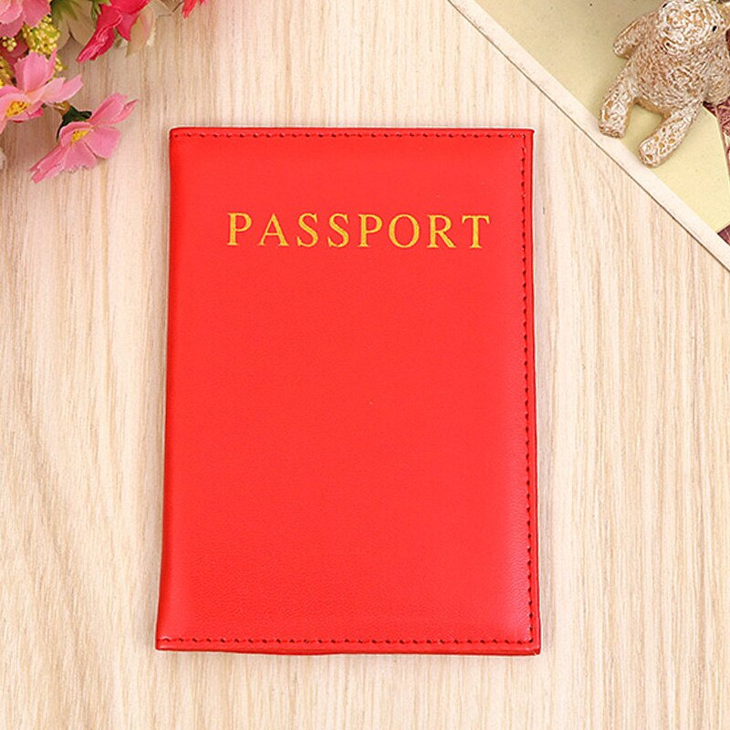 Universal Travel Passport Cover Women Pu Leather Cute Pink Holder Passport Lovely Girl Pasaport Case Travel Covers for passports: Red