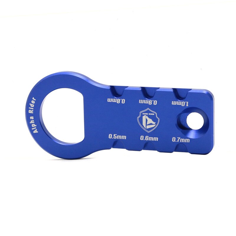 Spark Plug Gap Tool Gauge 0.5mm 0.6mm 0.7mm 0.8mm 0.8mm 1.0mm Aluminum bottle opener on opposite end: blue