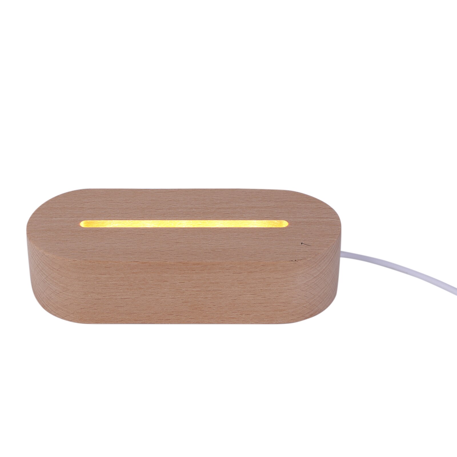 LED Wood Display Base-Rectangle Crystal USB Lighted Stand for Resin Art LED Display USB Lighted for Resin Art Decor