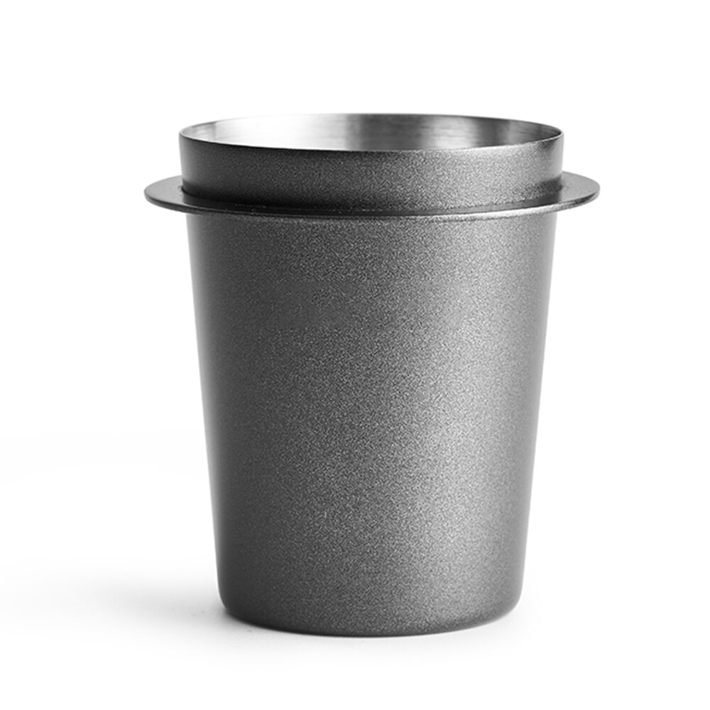 Rostfritt stål doseringskopp kaffe pulver matare passar 58mm kaffemaskiner kaffe mottagande kopp kaffe utrustning cafetera: Svart