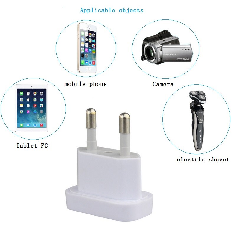 4.0/4.8mm USA CN Socket to EU Plug Adaptar with Security Door AC Power Adapter Travel Wall Charger Electrical Plug White black