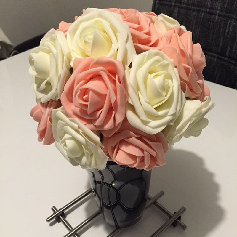 10 hoveder 8cm kunstige roser blomster bryllup valentinsdag dekoration silke blomst kugle centerpieces mynte dekoration hængende blomst