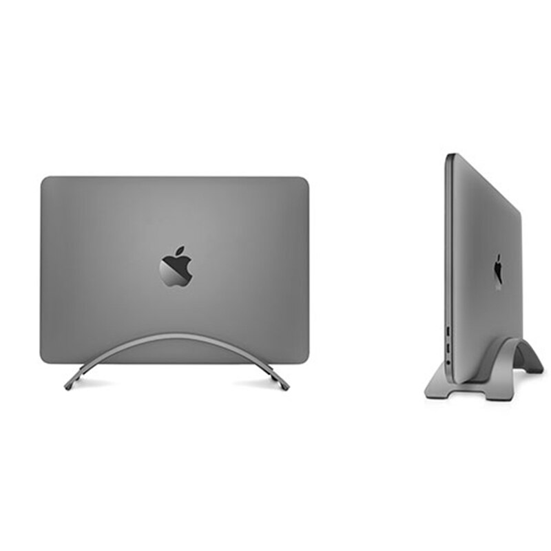 Aluminum Alloy Space-saving Laptop Vertical Stand Desktop Erected Holder for MacBook Pro Air Retina: Space Gray 1 slot