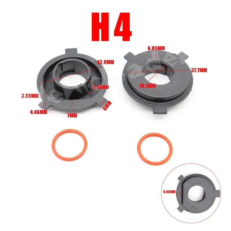Adaptador de faros LED de 2 piezas, soporte de Base, enchufes para H7, H4, H1, H11, H13, H16, 9004, 9005, 9006, 9007, 9012: Rojo