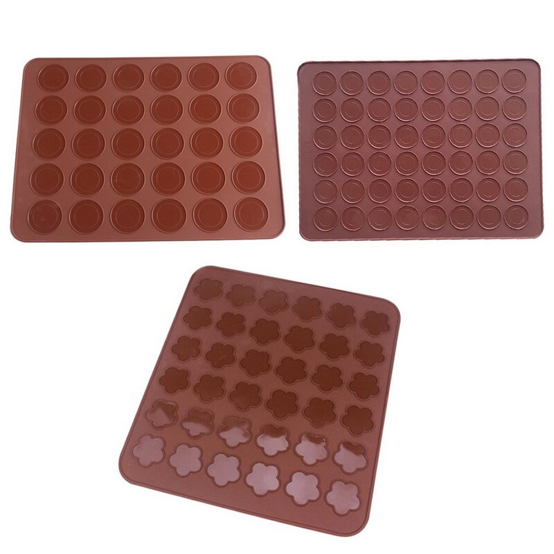 Makron sett macaron silikon matte non-stick bakeform sett 48 kapasitet macaron pot kake dekorere forsyninger hjem