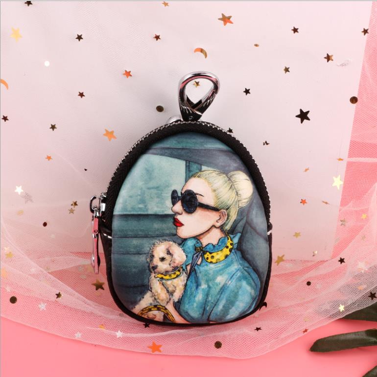 Car Key Bag Change Hand Bag Pendant Wallet Graffiti Painting Bag Key Holder Porta Chaves Purse Sleutelhouder Bag: Green