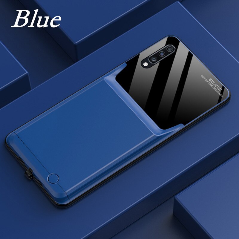 Kqjys caso de bateria portátil para samsung galaxy a70 casos carregador de bateria banco de potência externo de carregamento caso de energia para galaxy a70: Blue For A70