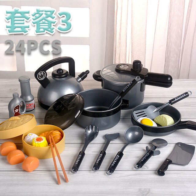 Household Appliances Pretend Play Kitchen Children's Toys Kettle Pressure Cooker Rice Cooker Induction Cooker Cookware Children': Dark Gray