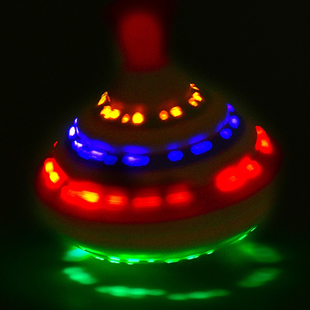 Push Down Spinning Tops Toy Met Led Music Peg-Tops Hand Spinning Gyro Speelgoed Voor Kids Jongen klassieke Elektrische Speelgoed Grappig