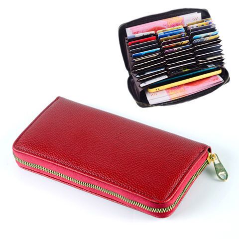 Vrouwen/Mannen Visitekaarthouder Rood/Koffie/Back Paspoort Cover Bank/Credit Card Houder Geval Met 36 Bits Lange Card Wallet