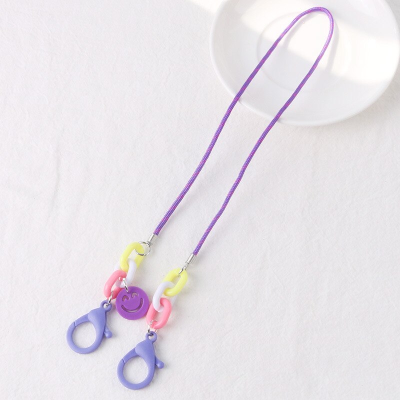 Mascarilla para bebé con cordón acrílico Anti cadena perdida, collar de correa para mascarilla cómoda alrededor del cuello, protector de orejas, 1 Uds.