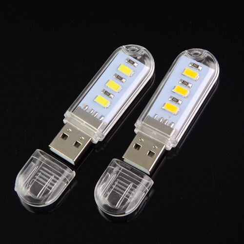 Ultra Bright Mini Flexible LED USB Book light Lamp reading lamp for Laptop Notebook PC Computer Clip-on Book Reader: 3LEDS