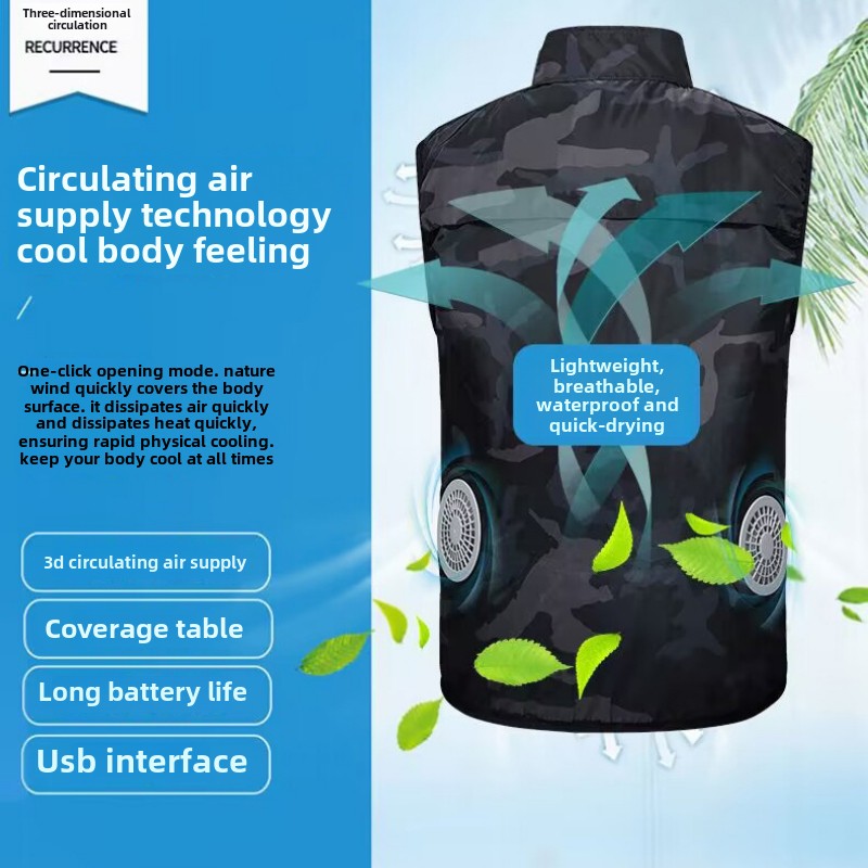 Airconditioning Vest - Koelventilator Vest - 12 Uur Koeling - Hoge Temperatuur Werk Vissen Wandelen