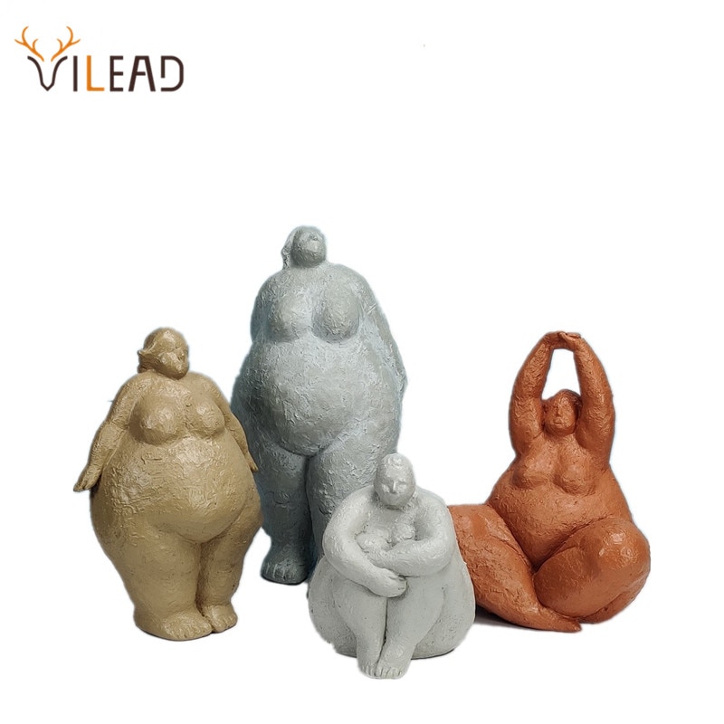 Vilead harts abstrakt fet dam figurer nordisk kvinna prydnad vintage heminredning rumsbord hantverk