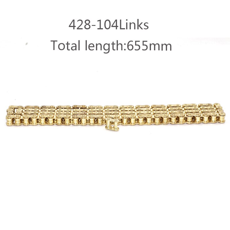 428/420 102/104/108 Links Gouden Ketting 110-150cc Crossmotor/Pit Bike Voor Crf 50 70 Ssr Pit Dirt fiets: 428-104links