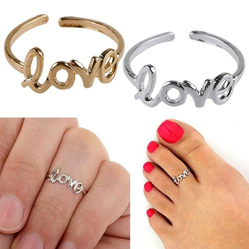 Frauen Hohl Liebe Einstellbar Finger Zehe Offenen Ring Strand Schmuck edelstahl ringe für frauen Schmuckstück femme Engagement Ring