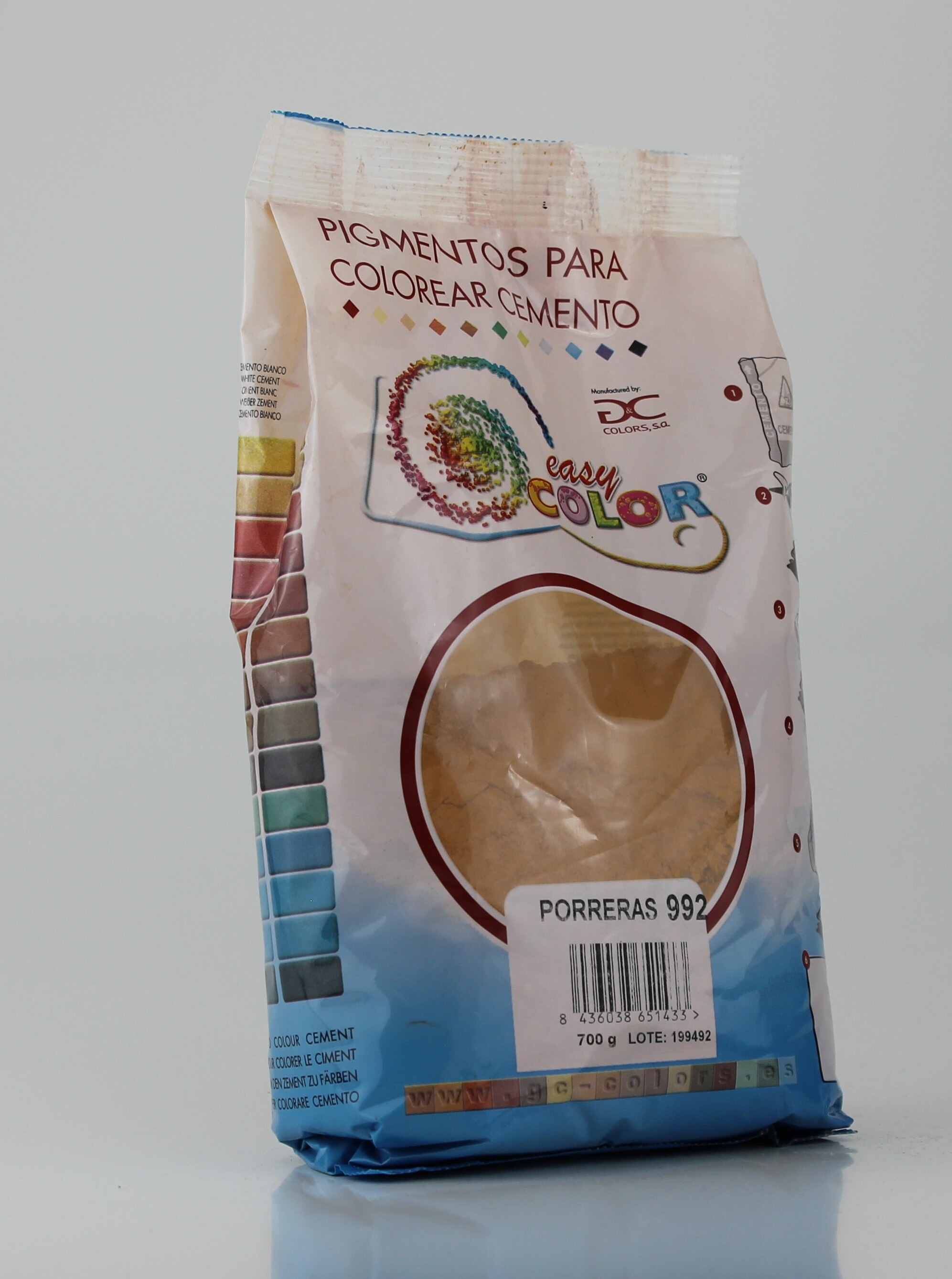 EasyColor Porreras 992. Pigmento Amarillo Porreras 992 para cemento, mortero, hormigón y pinturas al óleo para artistas.