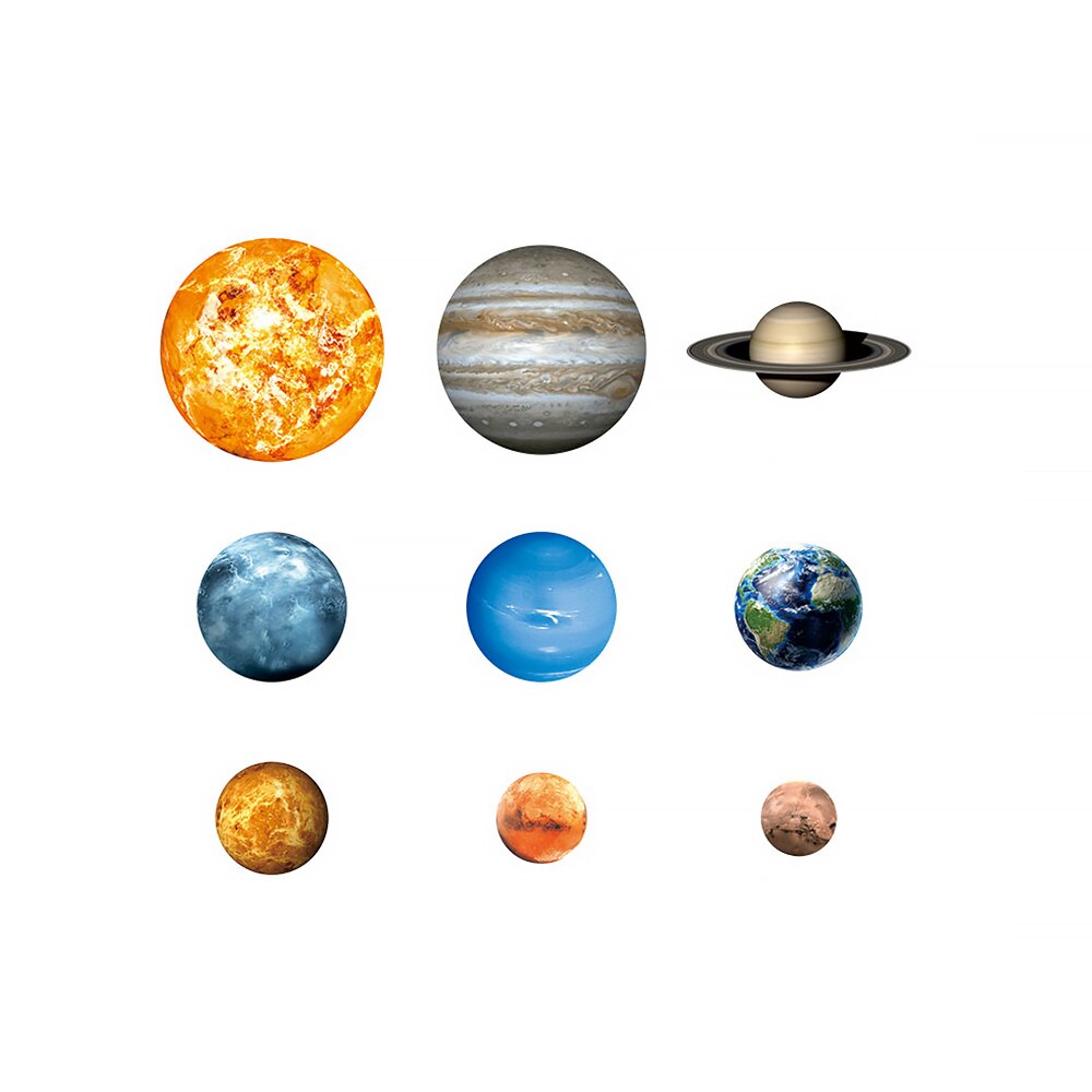 Solar System Planets Wall Stickers for Kids Room Living Room Home Decoration Wall Decal Home Decor Baby Nursery Wall Decoration: Old Nine Planets