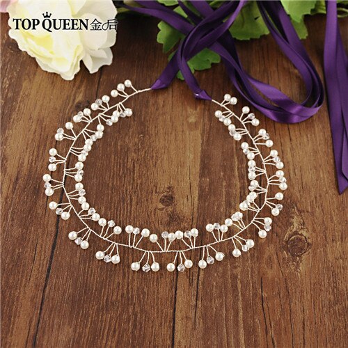 Topqueen SH47-S Bridal Riemen Handgemaakte Door Parels Wedding Sash Riem Voor De Bruid Bruiloft Accessoires Dunne Riemen Voor Night Jurk: Purple ribbon