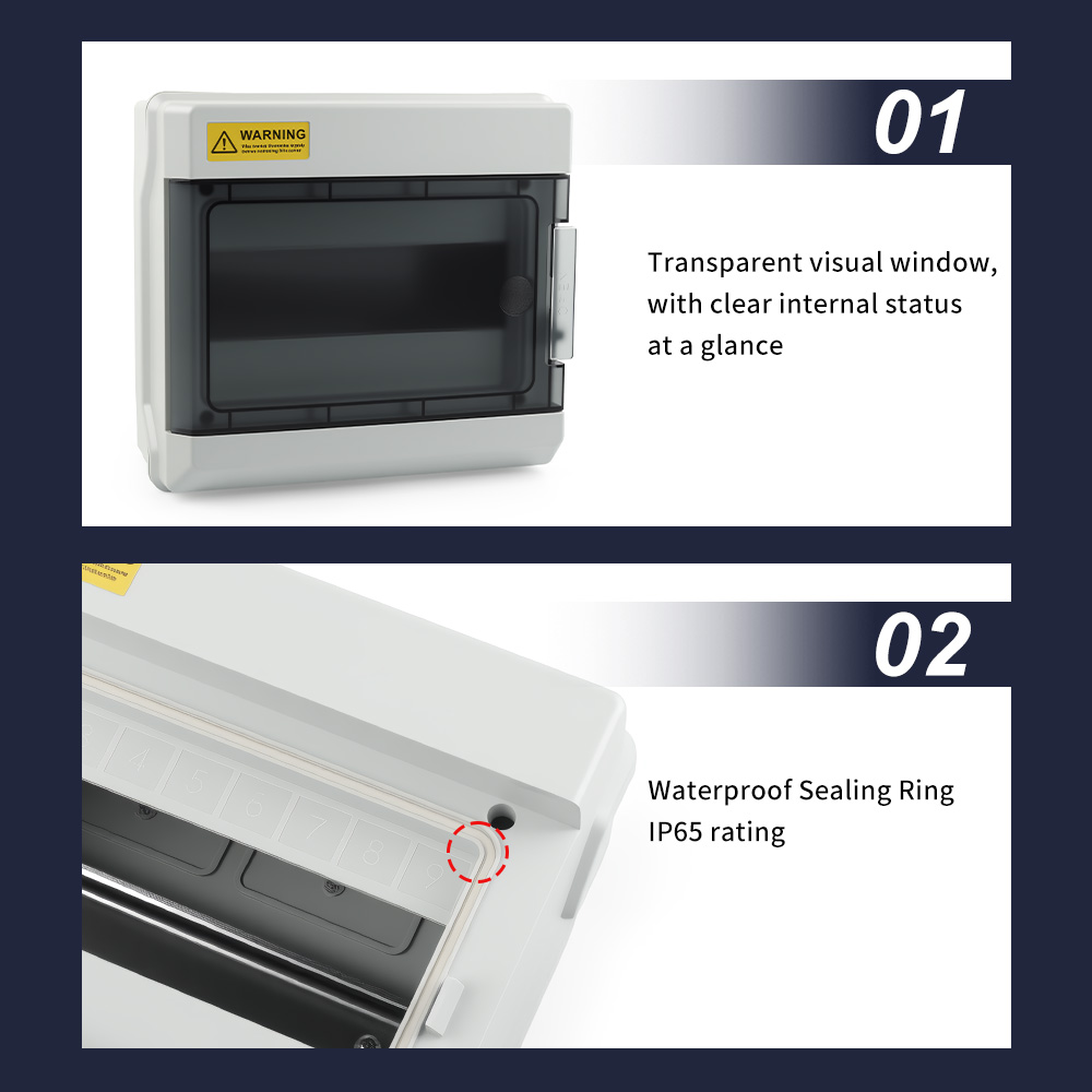 IP65 Outdoor Waterproof Electrical Distribution Box HS-4/6/9/12/15/18/24/36 Way Circuit Breaker MCB Power Junction Box