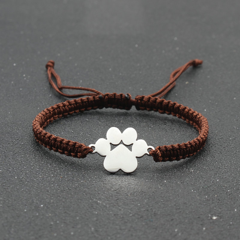 Roestvrij staal Bear Claw bedelarmband Lovers' Lucky handgemaakte gevlochten verstelbare vriendschapsarmbanden voor dames heren koppels: Goud-kleur