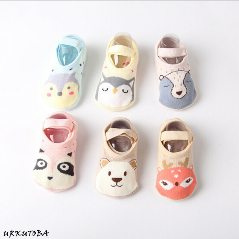 Kids Baby Peuter Baby Sokjes Cartoon Dier Anti Slip Katoenen Sokken