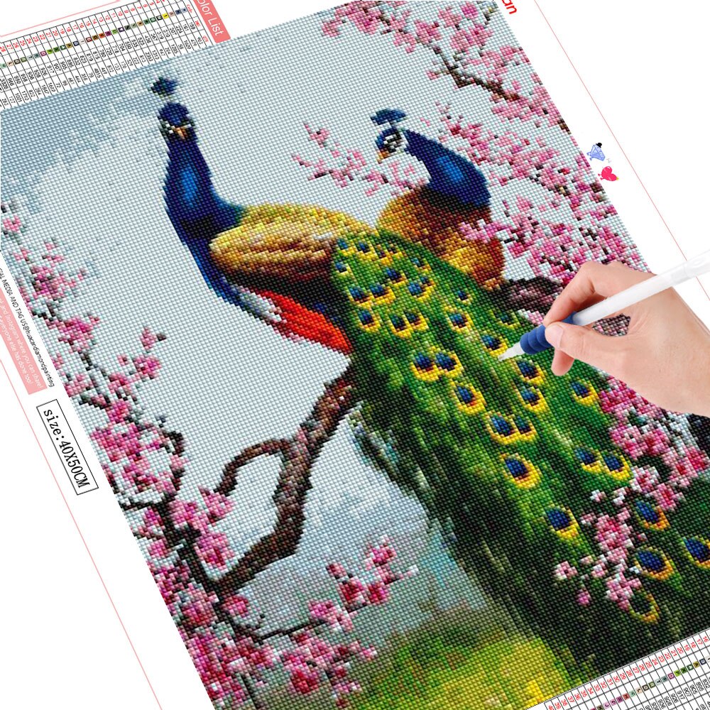 Huacan 5D Diy Diamant Schilderen Volledige Display Pauw Diamant Borduurwerk Vol Vierkante Mozaïek Foto Van Steentjes Home Decor