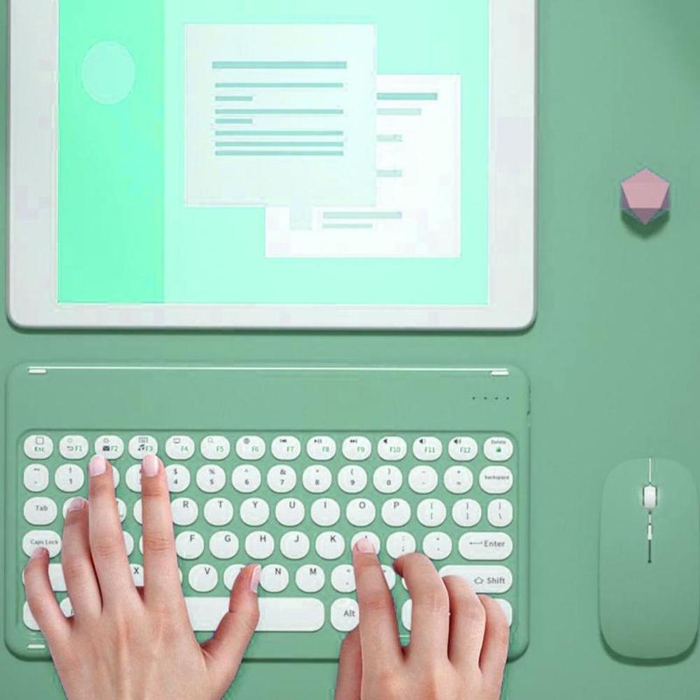 Retro Bluetooth-kompatibel Drahtlose Tastatur Und Maus Set Für Samsung Ipad IPhone USB Lade Mäuse Mini Tastatur Für Tablet