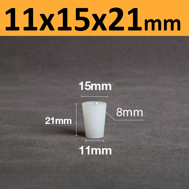 Silicone Stoppers With Hole Conical Rubber Plugs Test Tube Stoppers For Laboratory Triangular Flasks Plugging Holes: grey