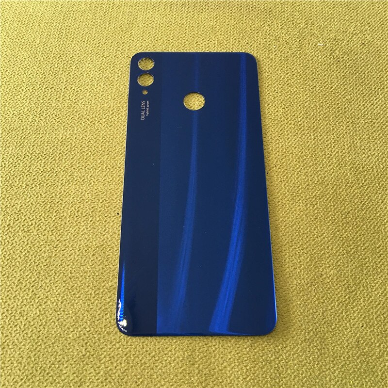 Honor8x original habitação traseira para huawei honor 8x vidro capa traseira reparação substituir telefone bateria porta caso + logotipo adesivo cola: Aurora
