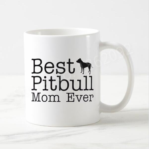 Beste Pitbull Mom Ooit Koffiemok Keramische Pitbull Mum Mokken thee Cup Pup Puppy Pet voor Mom Moeder Medewerker 11 OZ