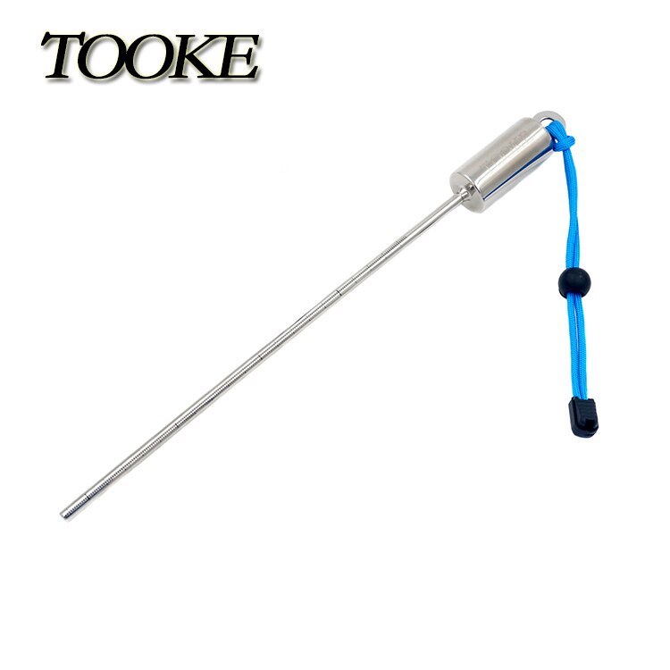 Dykbeslag rostfritt stål hummer dyksticka pekpinne undervattenshaker med snodd handledsrem: Blå rem