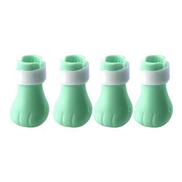 Funda para garra de gato, botas antiarañazos para gatos, para lavar las uñas del baño, Protector para patas de mascotas, zapatos para gatos, 4 unids/set/set, suministros para mascotas: green 4pcs