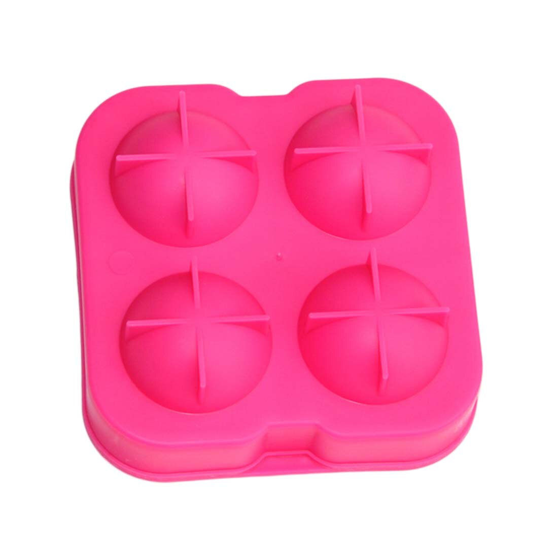 Silicon Mold Ice Cube Ball Maker Form For Ice Party Tray Round Ball Capacity Reusable Silicone Forms Ice Tools: Rose Red