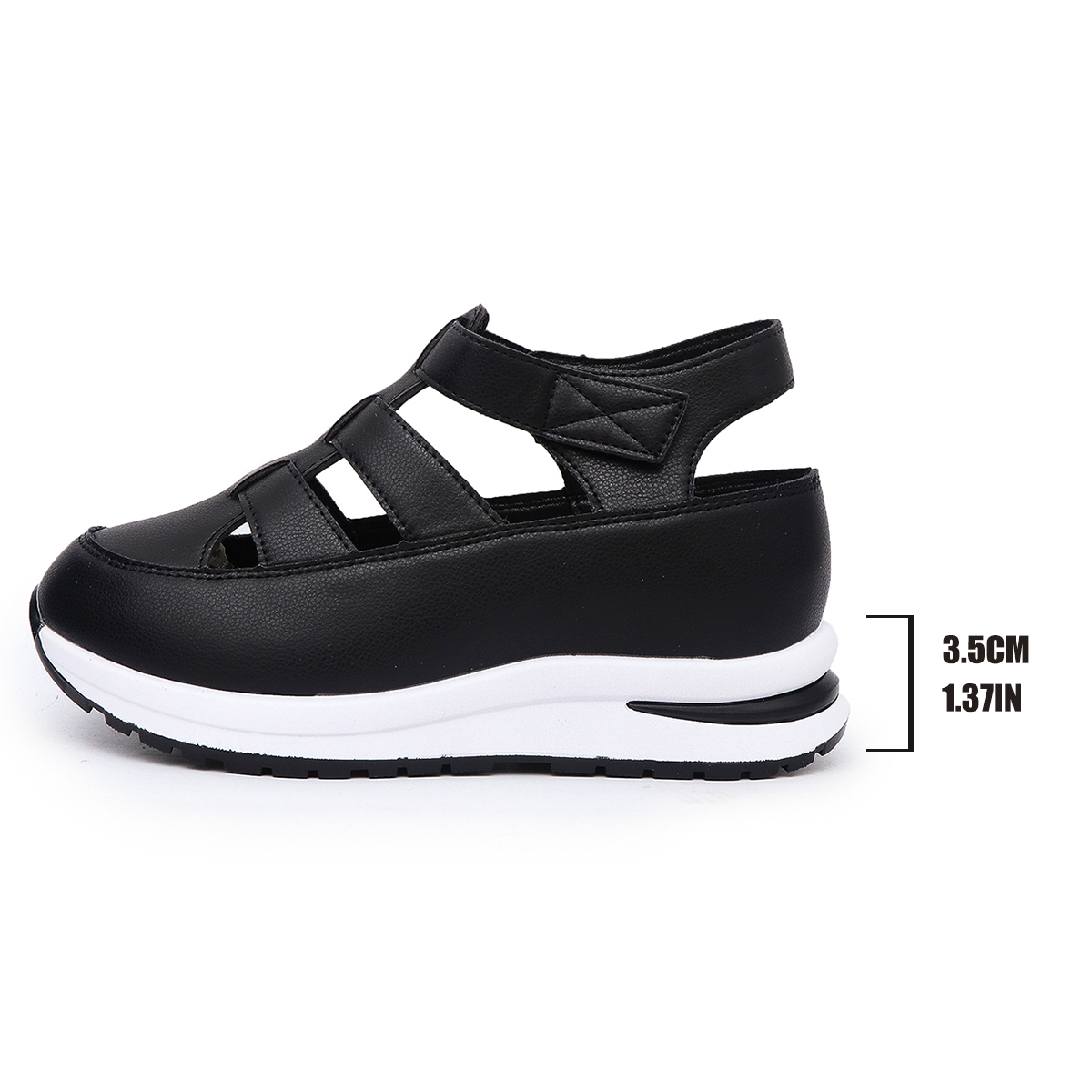 Vrouwen Sandalen Gesp Sandalen Vrouwen Gesloten Teen Kantoor en Carrière Zomer Effen Sleehak Schoenen voor Vrouwen: Black / 37