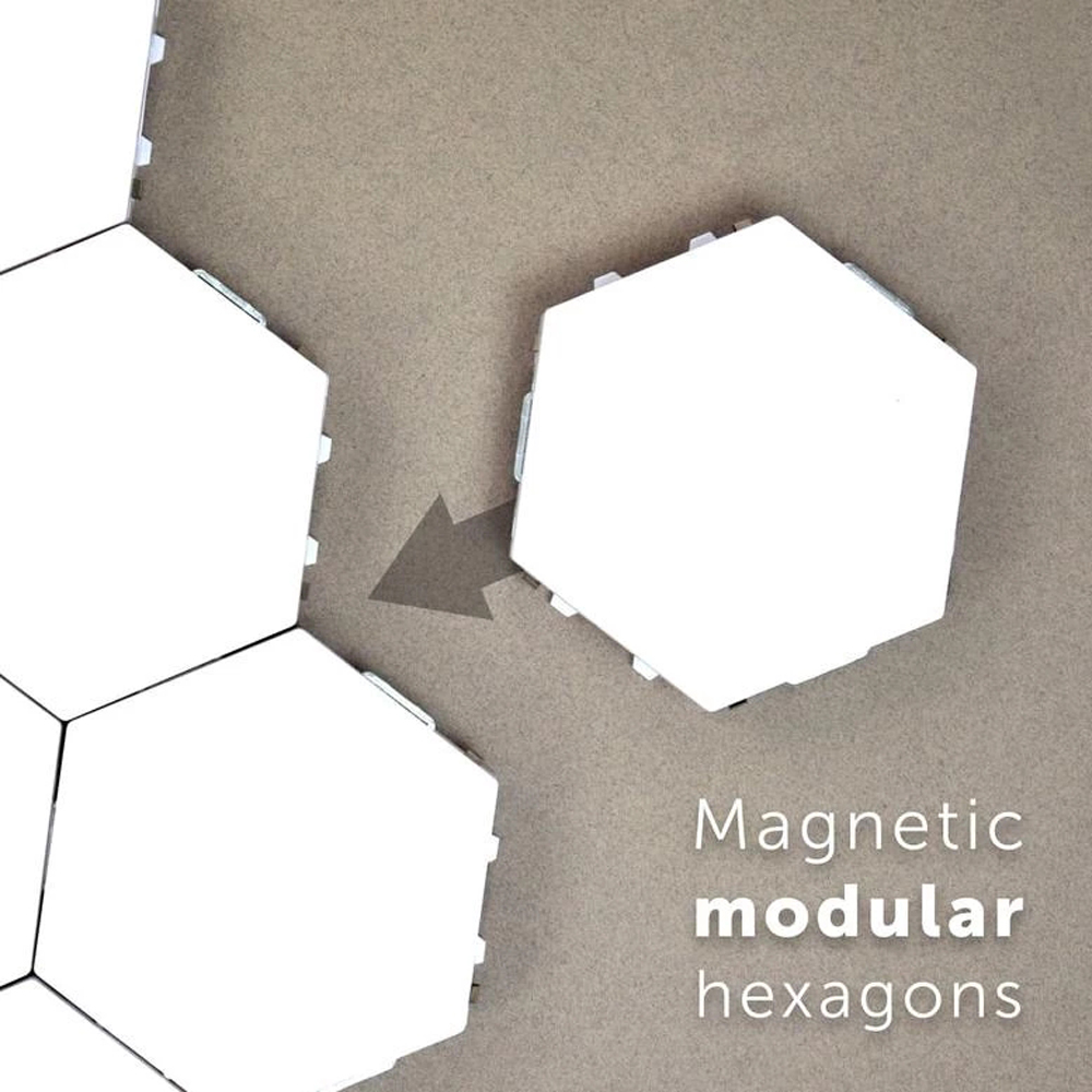 Nueva iluminación sensible al tacto colorida lámpara cuántica Modular luces de noche LED lámparas de montaje magnético Hexagonal decoración de pared Lampara