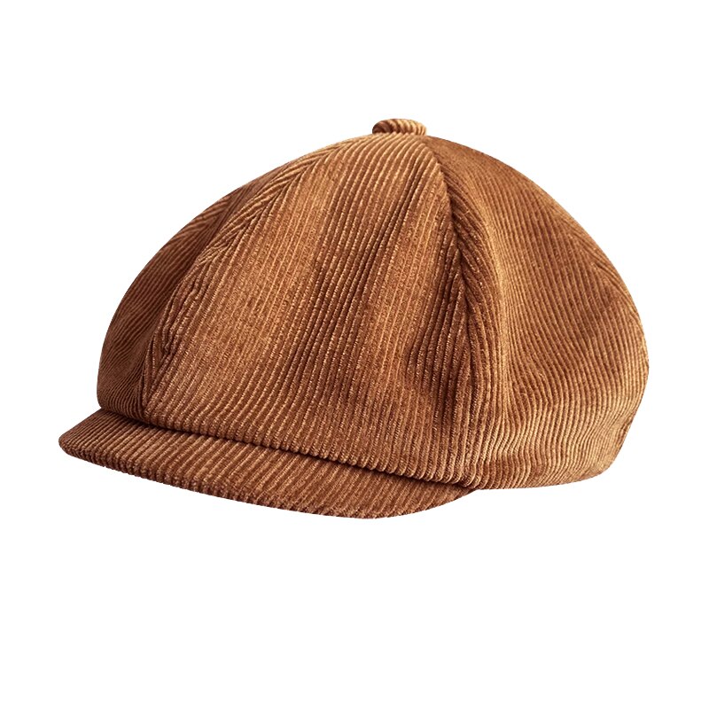 Retro Winter Caps For Men Corduroy Newsboy Hat Woman Flat Cap Male Warm Cap Dad Outdoors Casual Octagonal Cap Gatsby Hat BJM34: Khaki / L