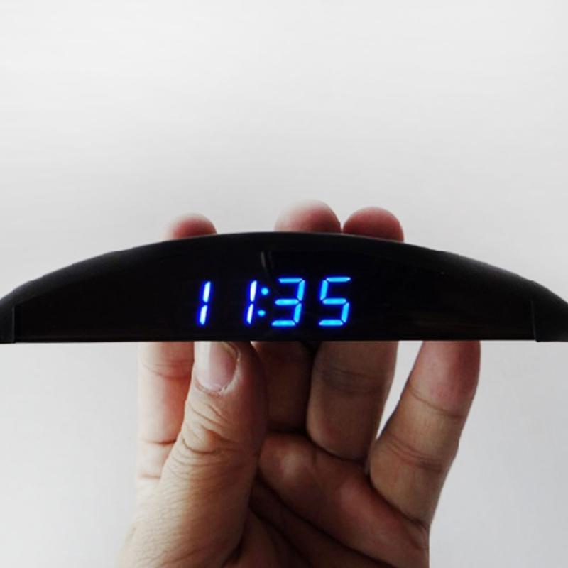 Universal Auto Car Clock Luminous LED 12V Digital Clock Car Thermometer for Vehicle Trunk Time Display with Memory Function