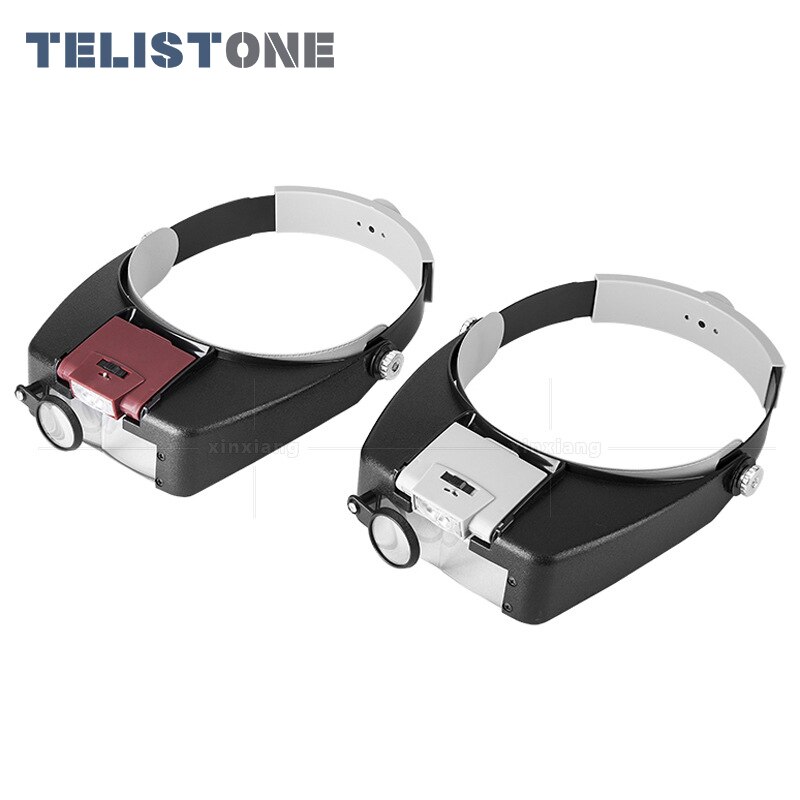 1.5X 3X 6.5X 8X Hoofdband Vergrootglas Bril Helm Stijl Loupe Lens Led Verlichting Loep Microscoop Voor Repareren Horloge Lezen