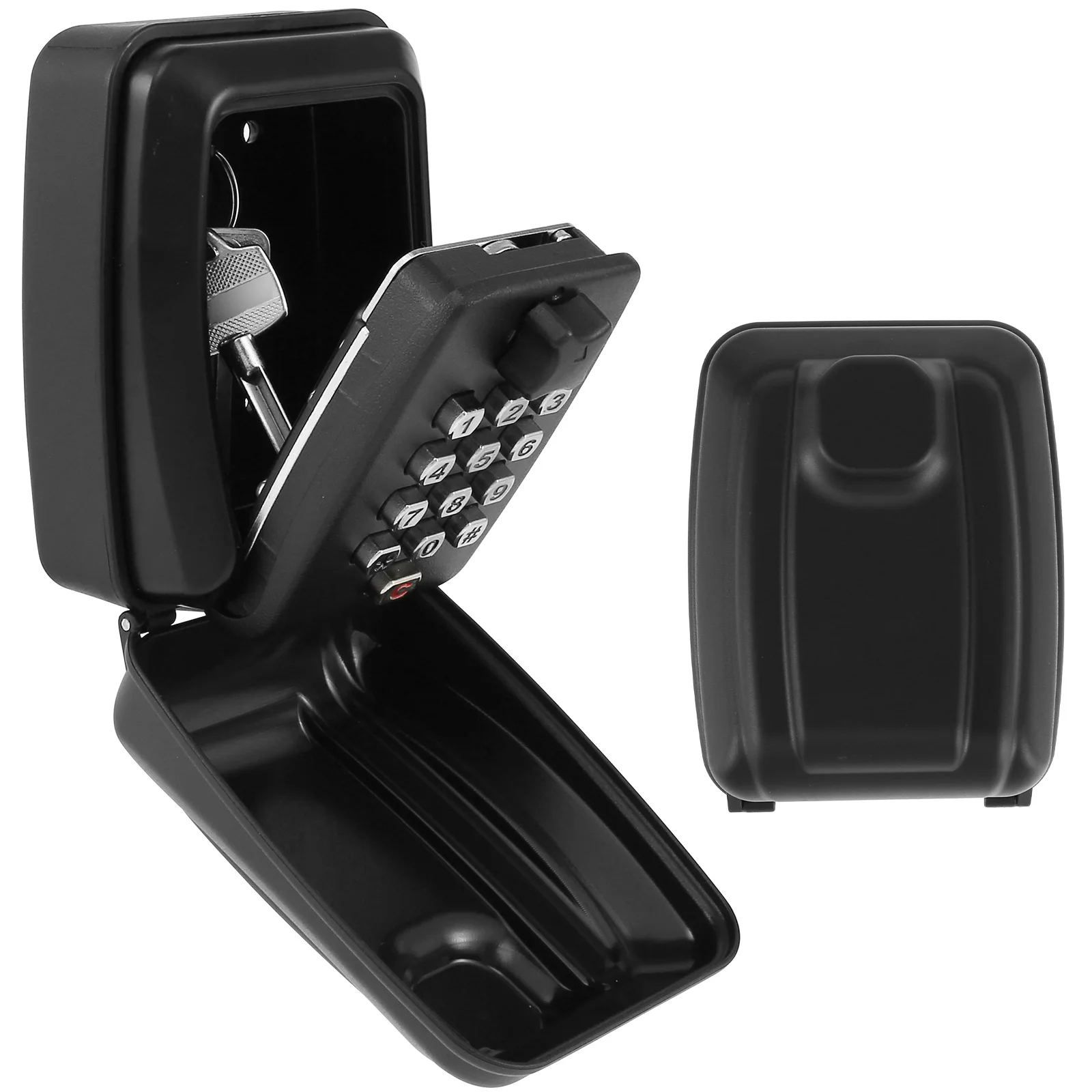 Key Lock Box Wall-Mount Secret Code Security Key Safe Storage Box No Key Home Office Weatherproof Safe Key Keeper Organizer: Gold