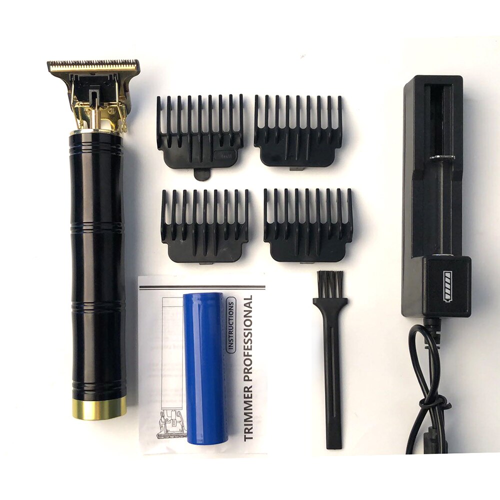 Tondeuse professionnelle sans fil pour hommes, rasoir pour rasage et barbe et finition de précision, Machine pour couper les cheveux: Black