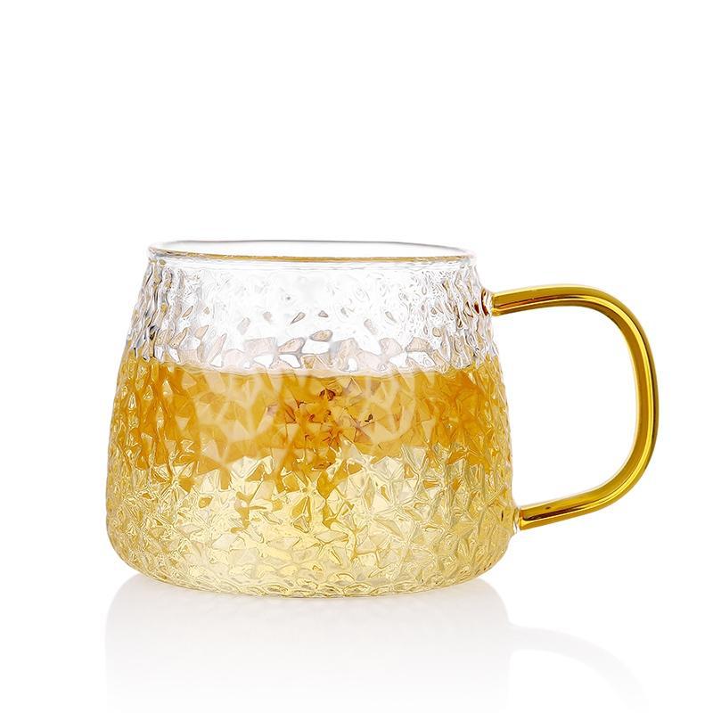 Hamer Patroon Cup Met Handvat Glas Single Layer Cup Met Handvat Transparante Ins Wind Thee Kopje Water Cup Thuis Eenvoudige cup
