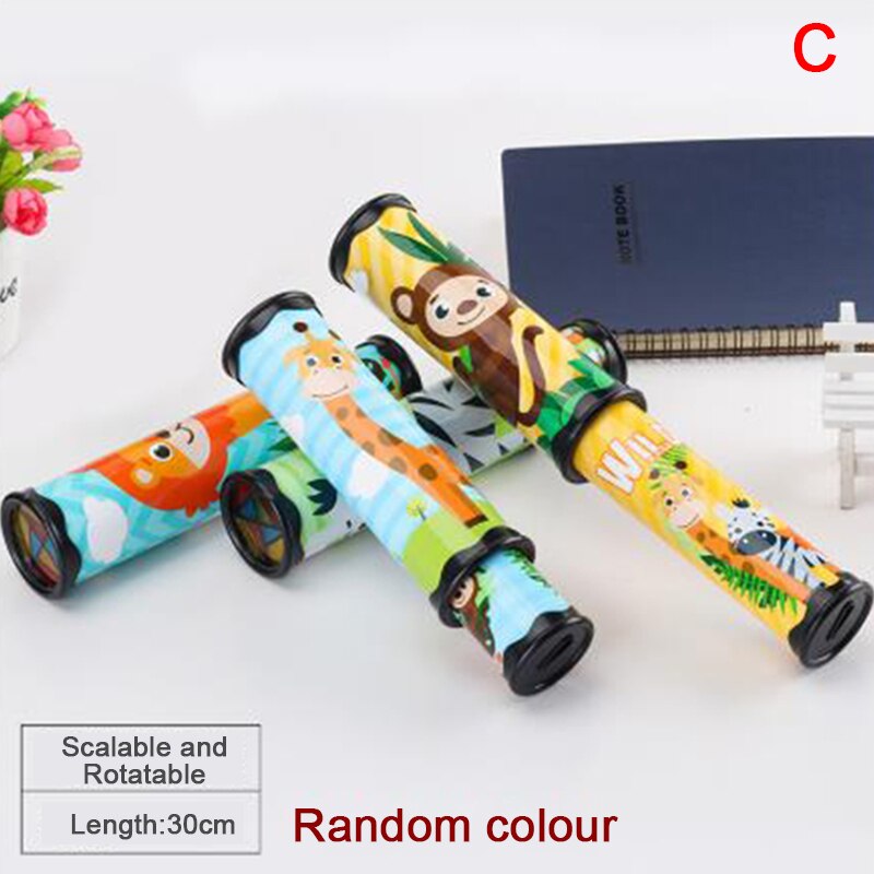 1PC 30/27/21cm Kids Scalable Rotating Kaleidoscopes Advanced Magic Rotation Adjustable Fancy Color World Toys For Kids: C