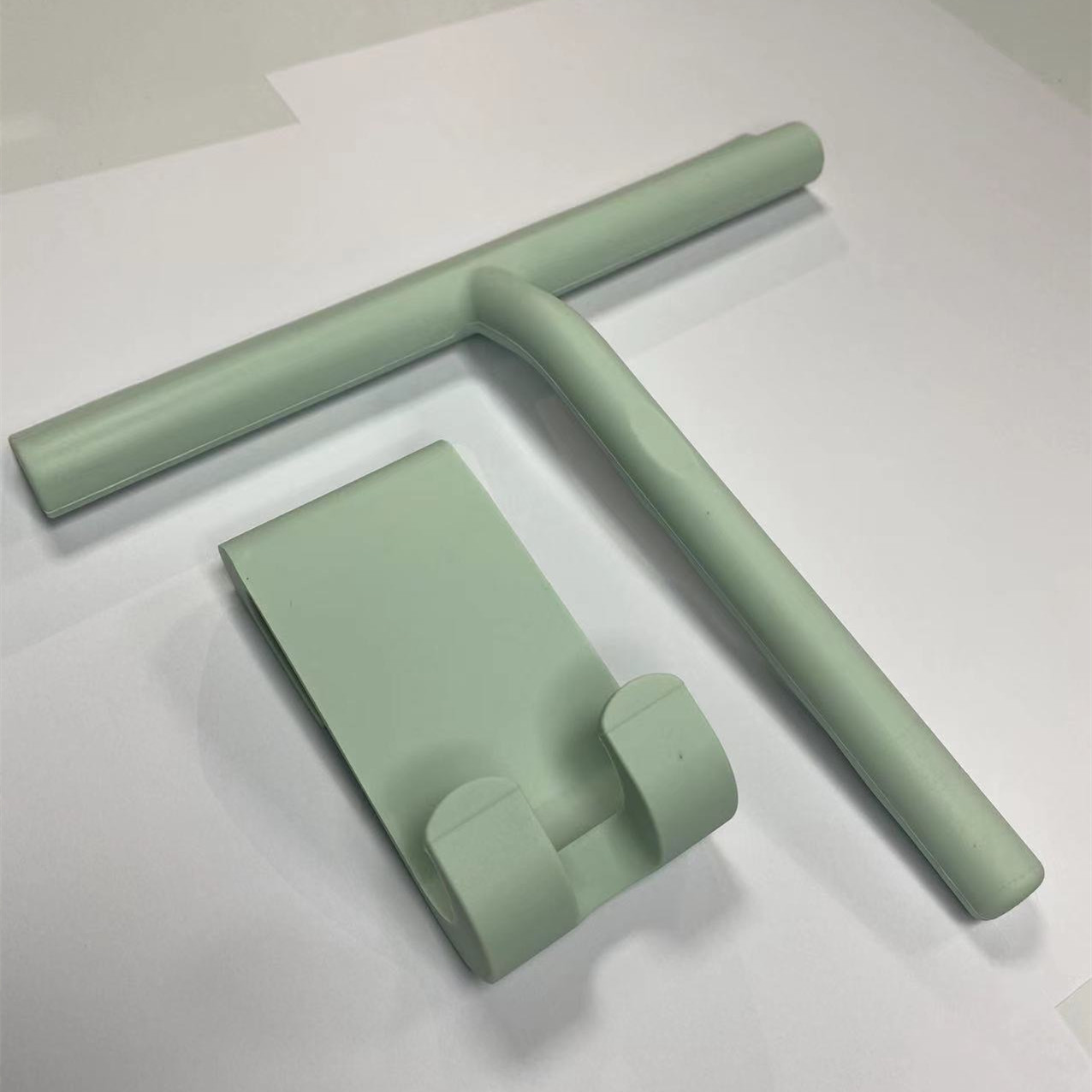 Shower Squeegee Glass Clean Scraper Washing Wiper Hanger Floor Window Cleaning Household Water Wall Hanging Mirror with Handle: Orange