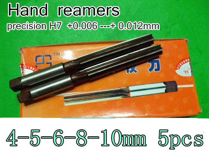 4-5-6-8-10mm 5 Stks/set Hand Ruimers Ruimen Boor De Draaibank Tool Precisie H7 + 0.006 --- 0.012 Mm