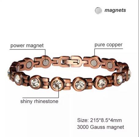 Bransoletki magnetyczne czerwona miedź zapalenie stawów terapia opieka zdrowotna bransoletki moda hologram biżuteria dla kobiet mężczyzn