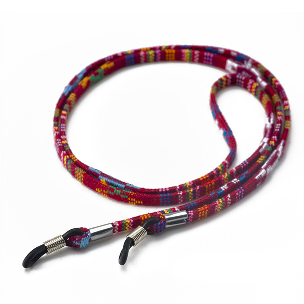 5mm breda retro glasögon solglasögon halssnöre snöre hållarrem glasögon lanyard hållare etnisk stil solglasögon sladdrem: Vin, röd