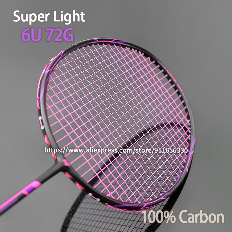 Professionele 100% Full Carbon Fiber Badminton Rackets Snaren Ultra Licht 6U 73G G5 Racket Met Zakken Speed Sport Volwassen